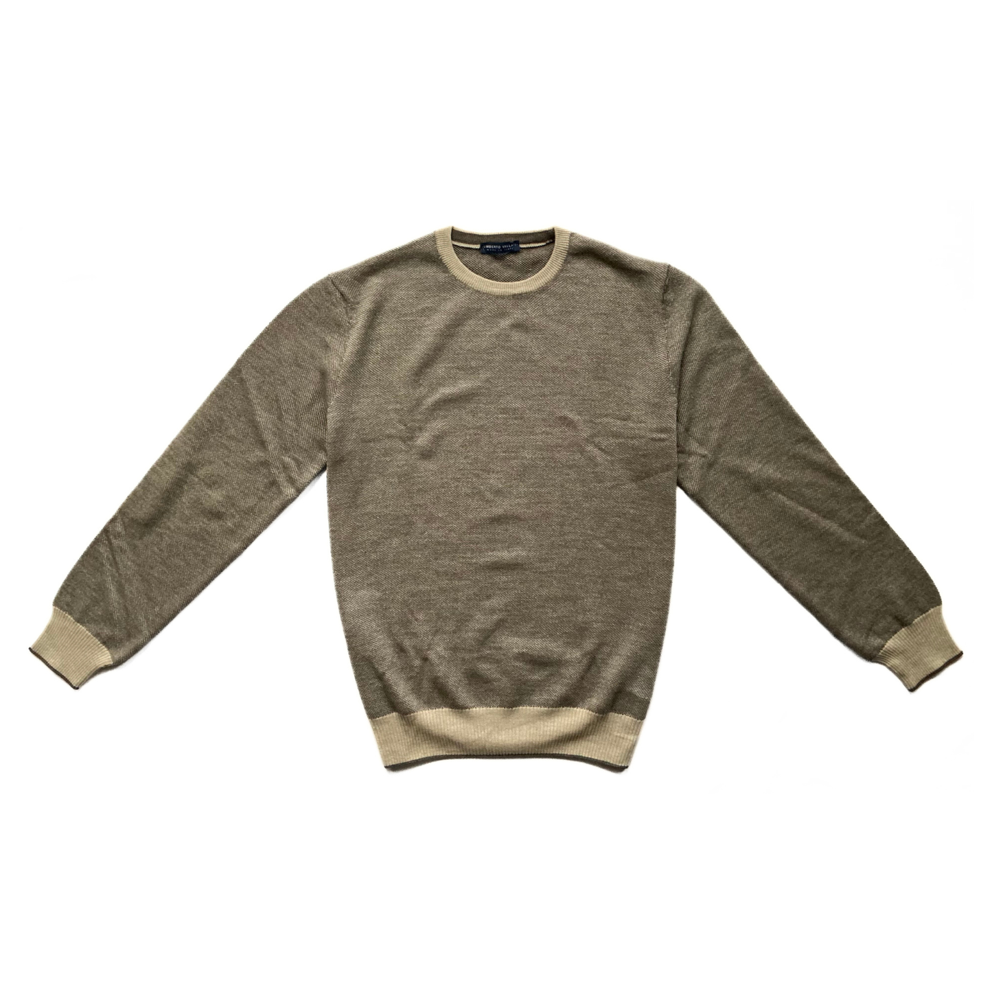 Umberto Vallati Cashmere Blend Sweater in Cream / Brown