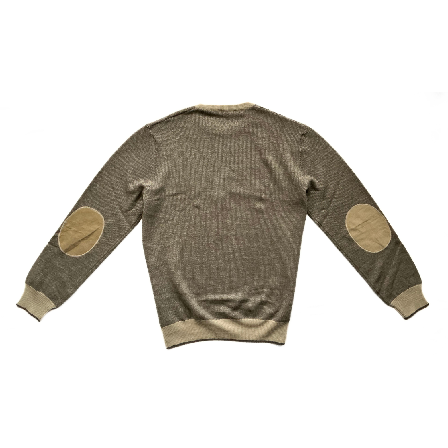 Umberto Vallati Cashmere Blend Sweater in Cream / Brown