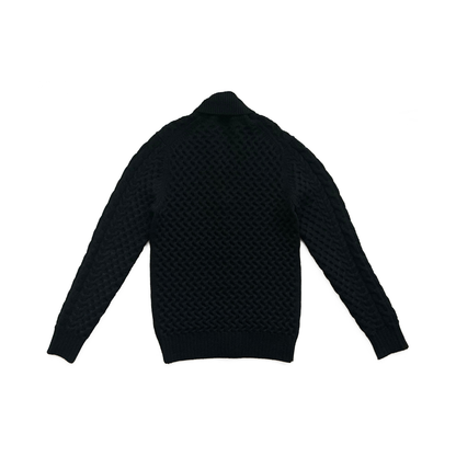 Suitsupply Shawl Neck Chunky Cardigan in Midnight Blue