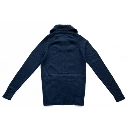 Diesel Fisherman High Neck Zip Up Sweater in Navy Blue