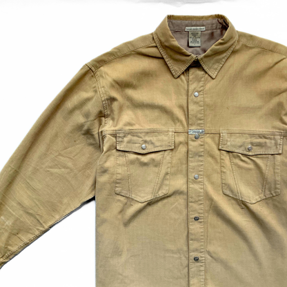 Marithé + François Girbaud Corduroy Overshirt in Beige / Camel