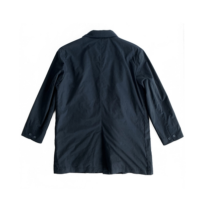 Peter Manning New York Quilted Rain Overcoat in Navy / Cloud Blue